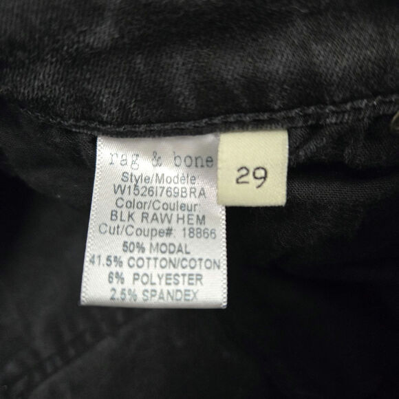 Rag & Bone Black Ankle Skinny Jeans Size 29 - Picture 6 of 6